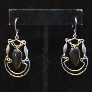 Sterling Silver Wire And Stone Earrings